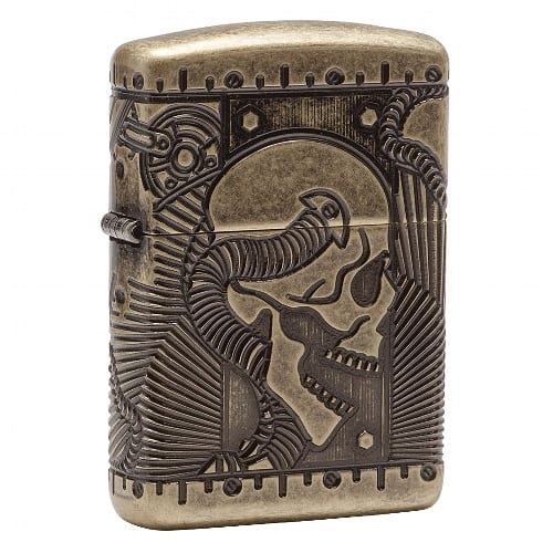 ZIPPO Kupfer Antik Armor Skull Multi Cut 60002848 88897