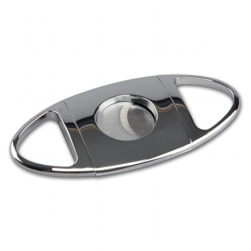 Zigarrencutter Passatore mit Dorn aus Chrom poliert Edelstahl in silber glänzend 24 mm Durchmesser 88085