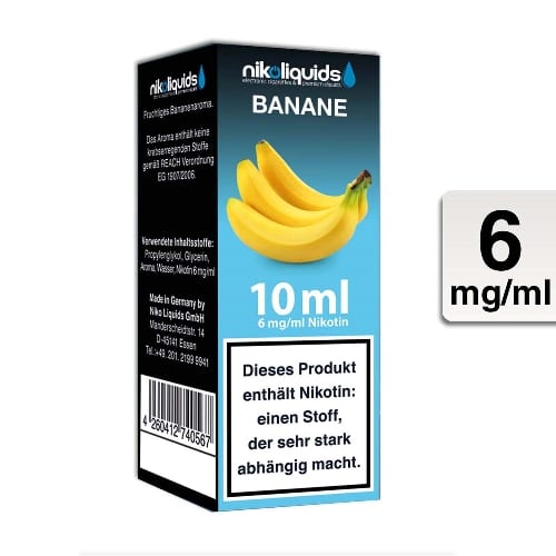 E-Liquid Nikoliquids Banane 6 mg/ml Flasche 10 ml E-Liquid Nikoliquids Banane 6 mg/ml Flasche 10 ml