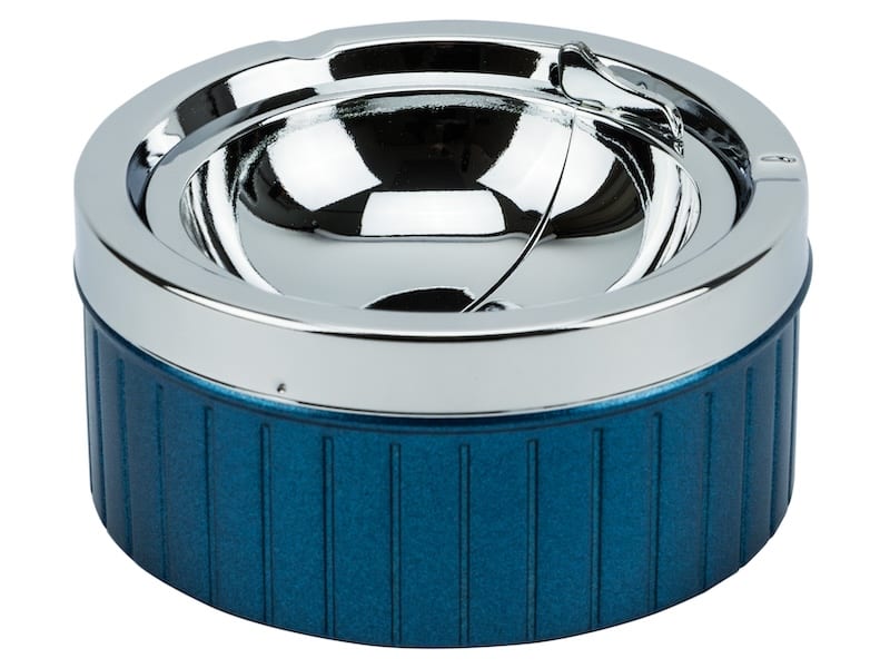 Kippascher Metall chrom/blau mit Rillen         11cm 504402