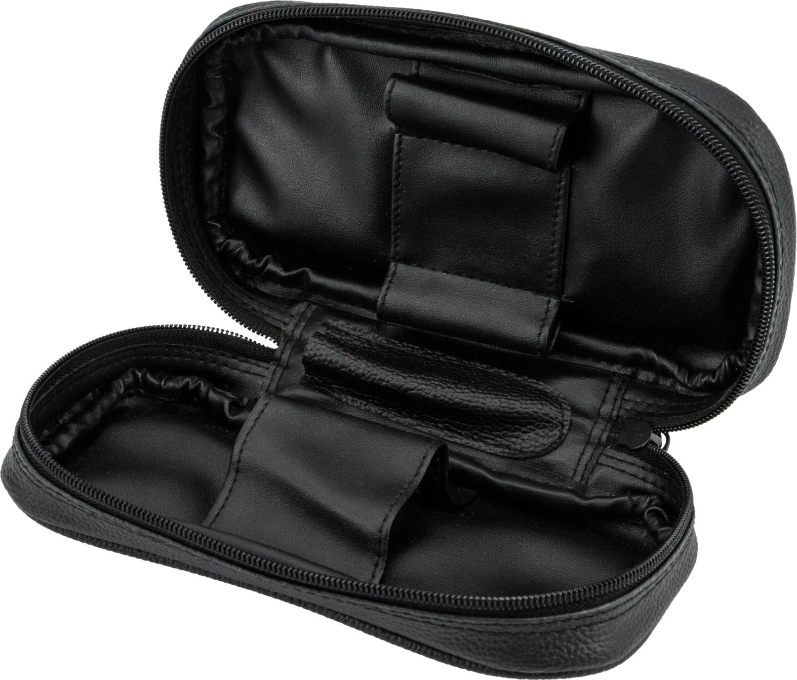 Pfeifentasche Lederoptik schwarz/burgund  2er 632022