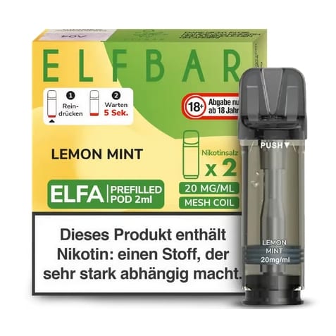 E-Liquidpod ELFBAR Elfa Lemon Mint 20 mg 2 Pods 40438