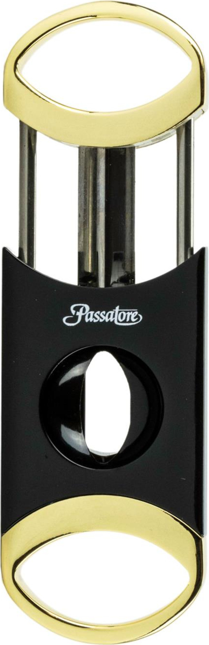 PASSATORE Zigarren-Abschn. Metall Kerbschnitt schwarz/gold 593464