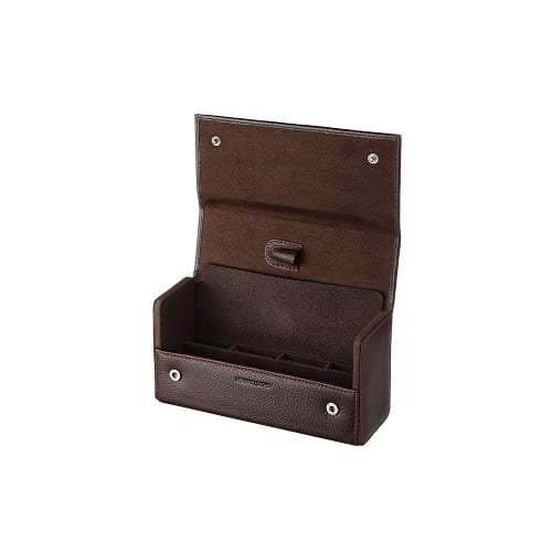 Feuerzeug Tasche ZIPPO Leder braun fuer 4 Feuerzeuge 18x9,6x6,5 cm 45998