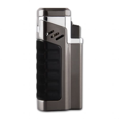 Feuerzeug Sky X4 Zigarre mit Jetflamme 4-fach aus Metall satiniert in anthrazitgrau matt schwarz 96649