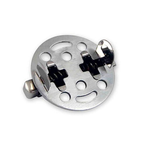 Pfeifendeckel mit Feder aus Metall in silber 11734