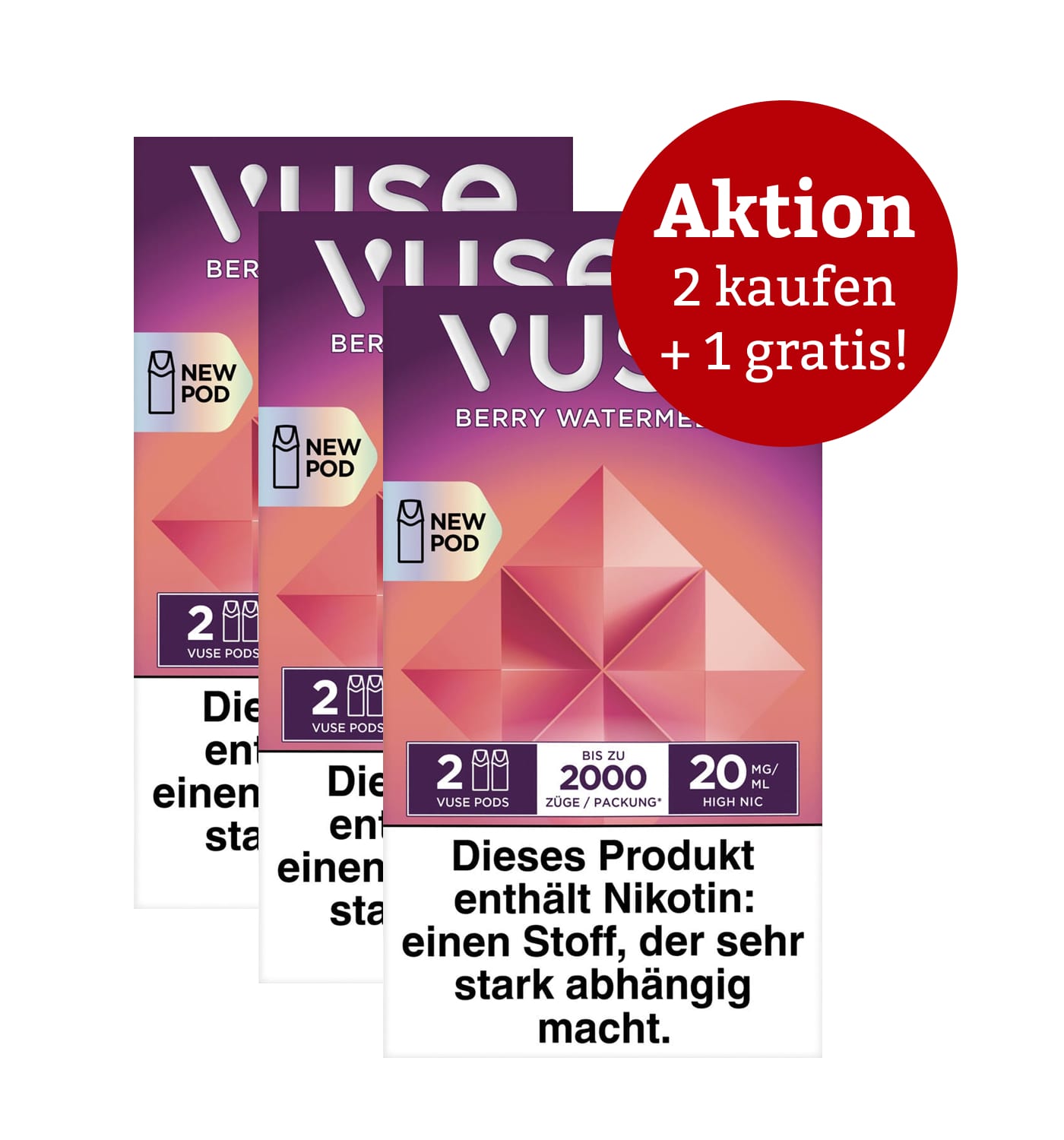 VUSE Pro Pods Berry Watermelon 20 mg – Aktion: 2 x kaufen, 3 erhalten SW17041