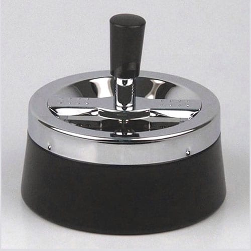 Erhard Schleuderaschenbecher Futur aus Chrom in schwarz silbermetallic 81164