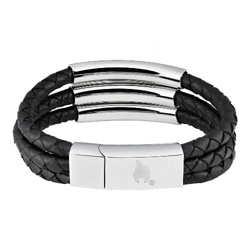 Armband ZIPPO Leder Edelstahl mit Schiebeverschluss 22x1,85x0,8cm 42680