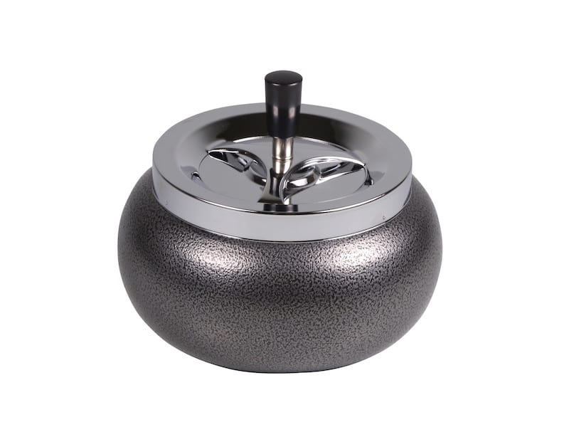 Schleuderascher Jumbo rund bauchig chrom/Steinlack 17cm 504843