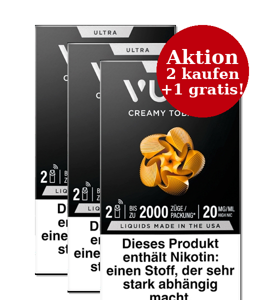VUSE Ultra Pods Creamy Tobacco 20 mg – Aktion: 2 x kaufen, 3 erhalten