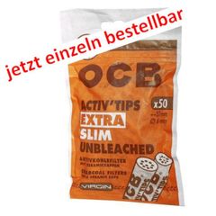 Einzeln OCB Activ'Tips Extra Slim Unbleached 6mm SW16708