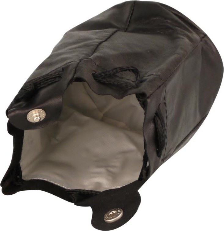 Zugbeutel Leder schwarz mit Synthetikfutter 625211