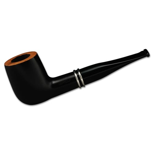 Pfeife Capitello aus Bruyèreholz Billard schwarz 2 Alu Ringe 95287