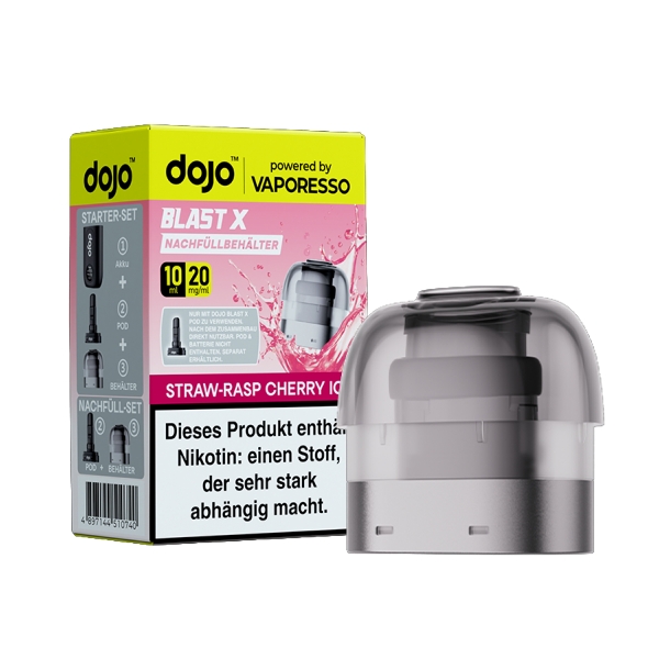 E-Liquidpod DOJO Blast X Refill Straw-Rasp Cherry Ice 20mg