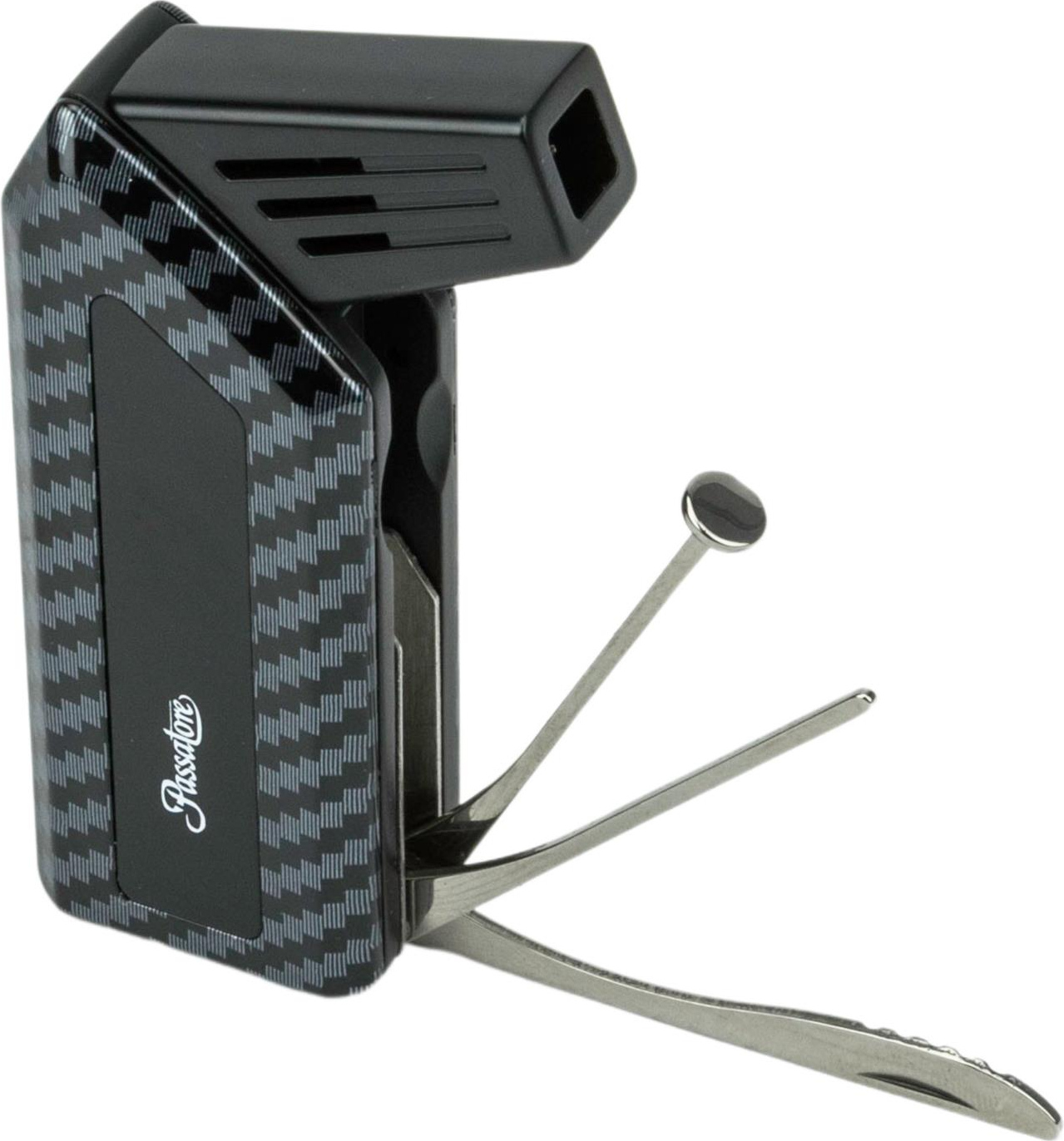 PASSATORE Pfeifenfeuerzeug "Peter" Carbon Finish/schwarz  Pz 234101