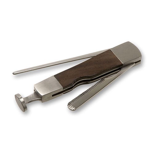 Pfeifenbesteck 3-teilig aus Chrom matt Holz in silber dunkelbraun 2284