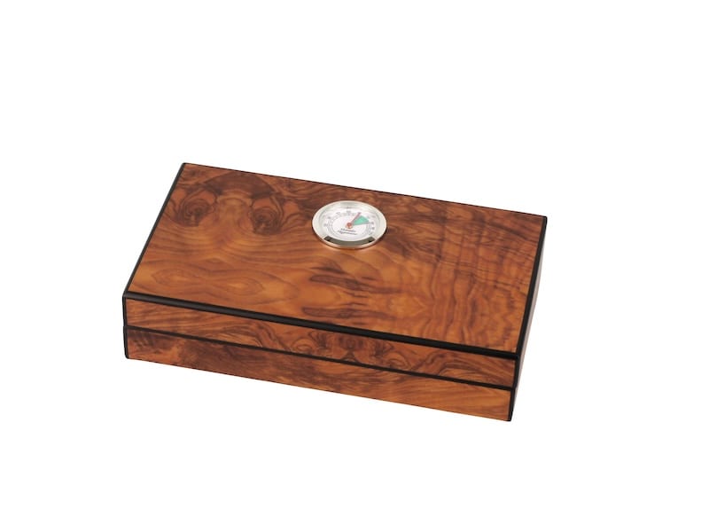Mini Zigarren-Humidor Wurzelholzdekor matt fuer ca. 4 Zig. 560005