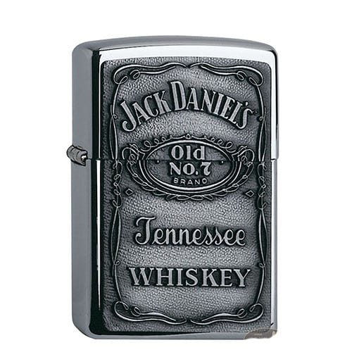 Feuerzeug Zippo Jack Daniel's No.7 aus Chrom poliert in silber glänzend mit Emblem 39815