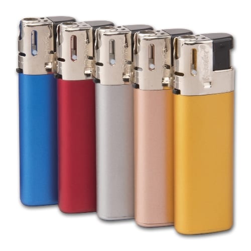 Einwegfeuerzeug Piezo SIDEKICK metallic sortiert 50 Stueck 33165