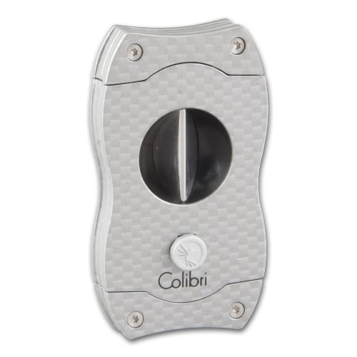 Zigarrencutter COLIBRI V-Cut Kerbschnitt silber/Carbon 23mm 90790