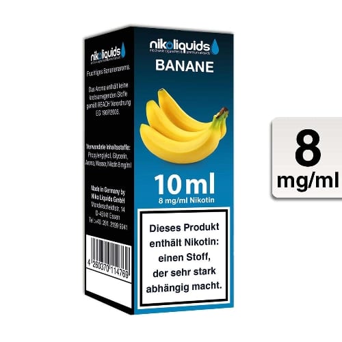 E-Liquid Nikoliquids Banane 8 mg/ml Flasche 10 ml 87554