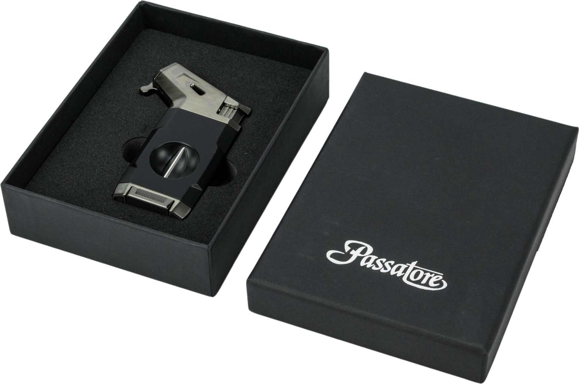 PASSATORE Jet Zigarrenfeuerzeug "Viking" dark gun/schwarz 234595