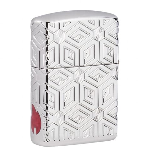 ZIPPO chrom poliert Armor Boxes All Over Design 60005272 36880