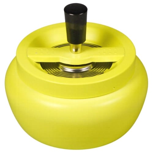 Schleuderascher Metall neon gelb matt Durchmesser 13cm 36062