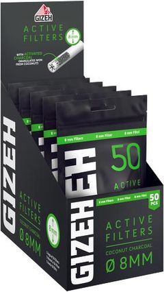 5 Tüten GIZEH BLACK ACTIVE FILTER 8mm 50er