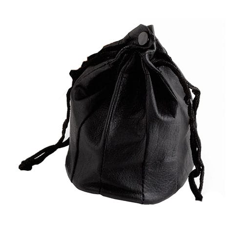 Tabakzugbeutel mit Kordel aus Nappaleder in schwarz 10034