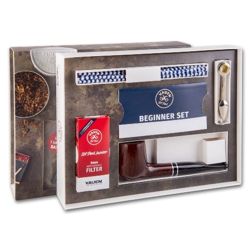 Pfeife VAUEN Basic Beginner Set grau glatt gerade 36665