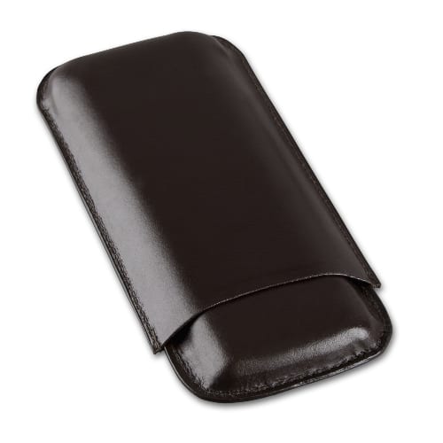 Zigarrenetui 3er Leder dunkelbraun Double Corona 20 x 8.5 cm 98201