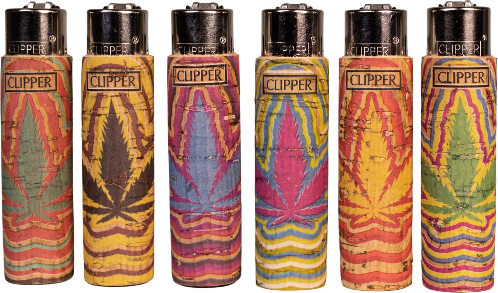 Clipper Mehrweg-Feuerzeug Pop Cover Kork Leaves 2 Szim SW14969