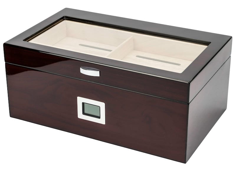 Humidor Cherry Finish  hi-gloss/Glasdeckel fuer ca. 75 Zig. 563076