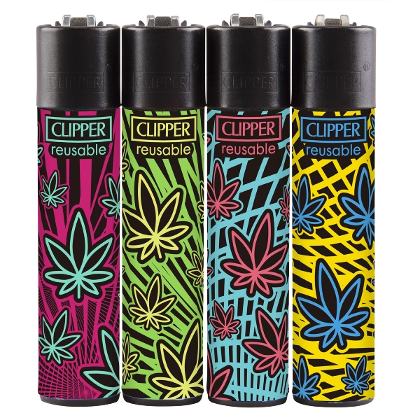 Einwegfeuerzeug Stein Clipper Leaves 40 D / Steller mit 48 Stück 41413