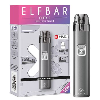 E-Zigarette E-Zigarette ELFBAR Elfx 2 Set Space Grey 1700 mAh