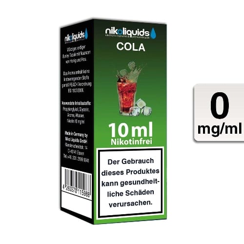 E-Liquid Nikoliquids Cola nikotinfrei Flasche 10 ml E-Liquid Nikoliquids Cola nikotinfrei Flasche 10 ml
