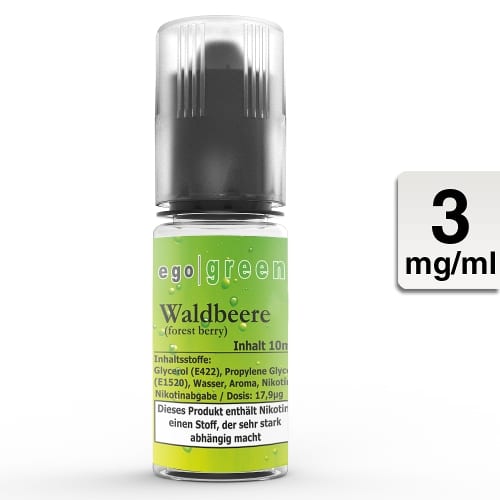 E-Liquid EGO GREEN Waldbeere 3 mg 90507