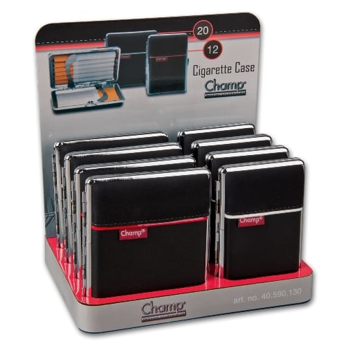 Zigarettenetui Kunstleder CHAMP 20/er schwarz sortiert Clip 85117