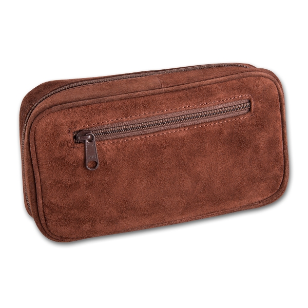 Pfeifentasche 2er Wildleder braun  22x6x12,5 5584