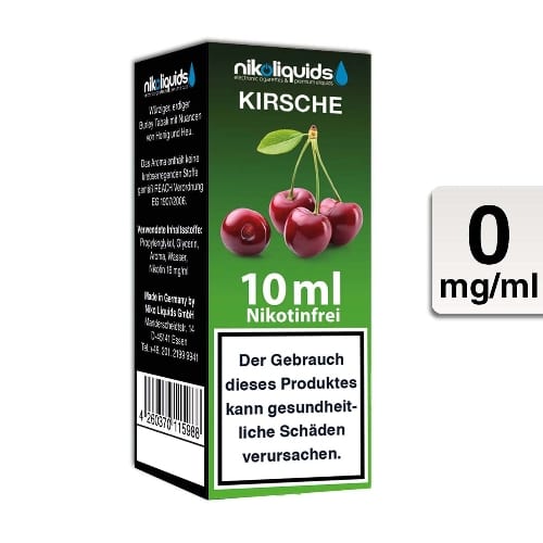 E-Liquid Nikoliquids Kirsche nikotinfrei Flasche 10 ml 87373