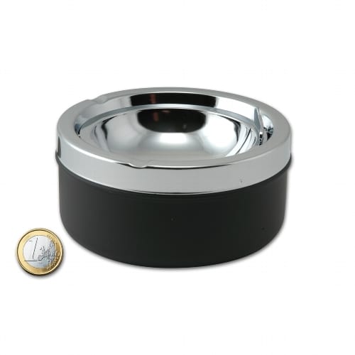 Kippaschenbecher aus Metall beschichtet Chrom poliert in schwarz matt silber glänzend 95553