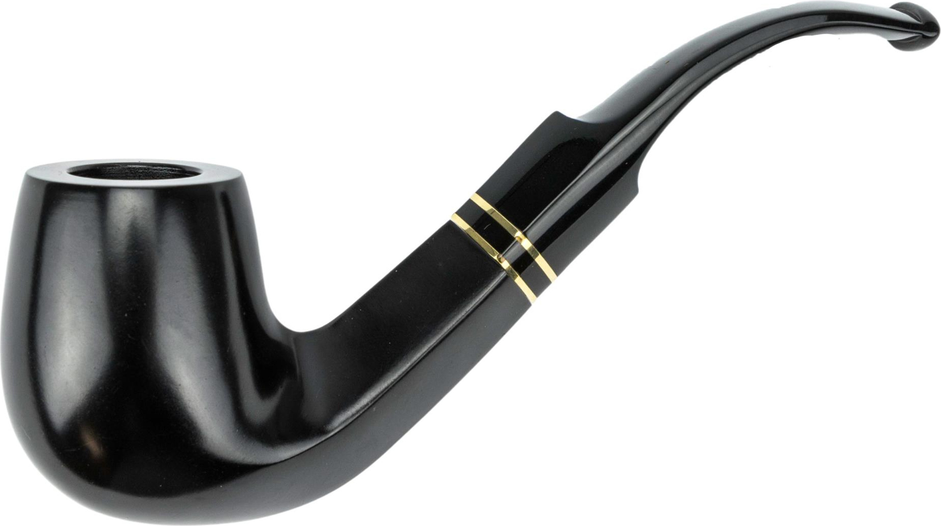 Pfeife JEAN CLAUDE Mod.Nr.3 gebogen schwarz, Rg.  Acrylm. 475293