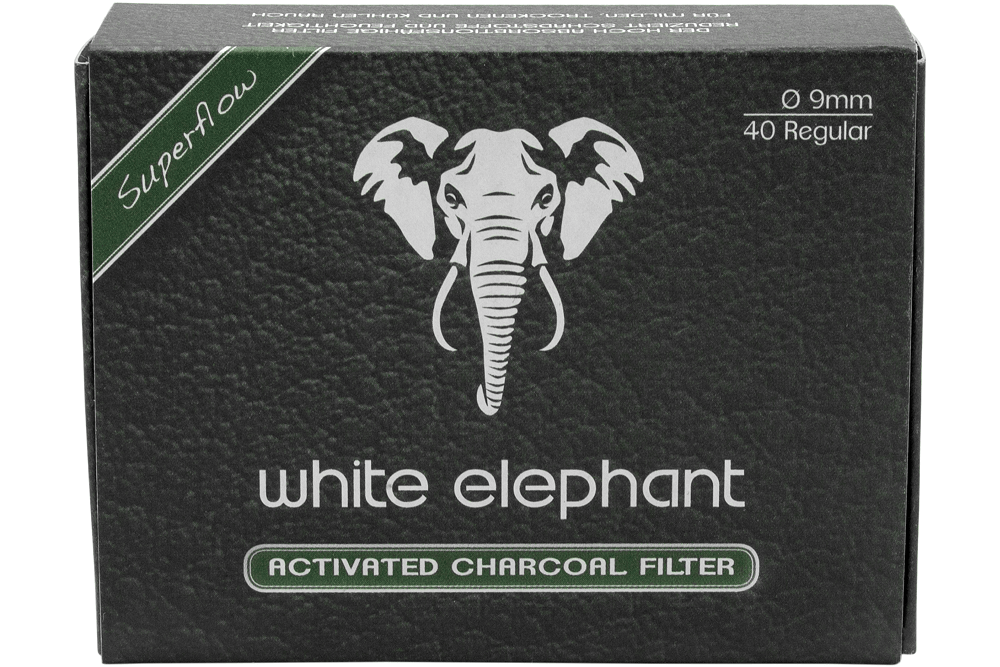 10 Schachteln à 40 Filter Pfeifenfilter White Elephant Activated Charcoal Filter 9 mm SW414-2