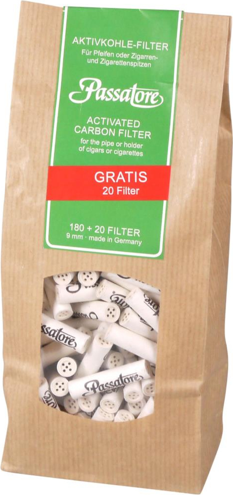 PASSATORE 9mm Aktivkohlefilter Inh. 180 Filter 101062