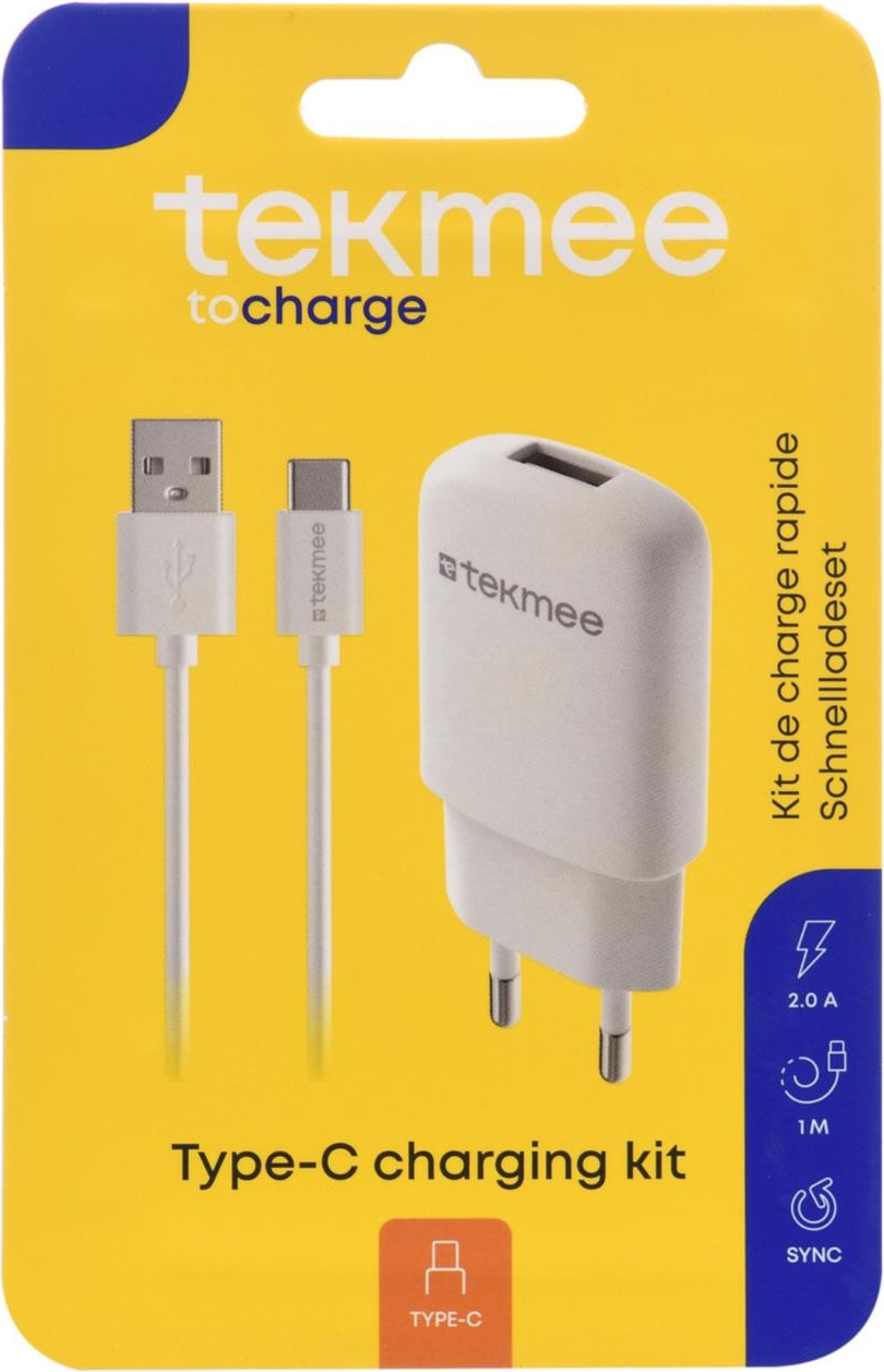 Tekmee Steckdosenadapter mit USB-C Kabel 699931