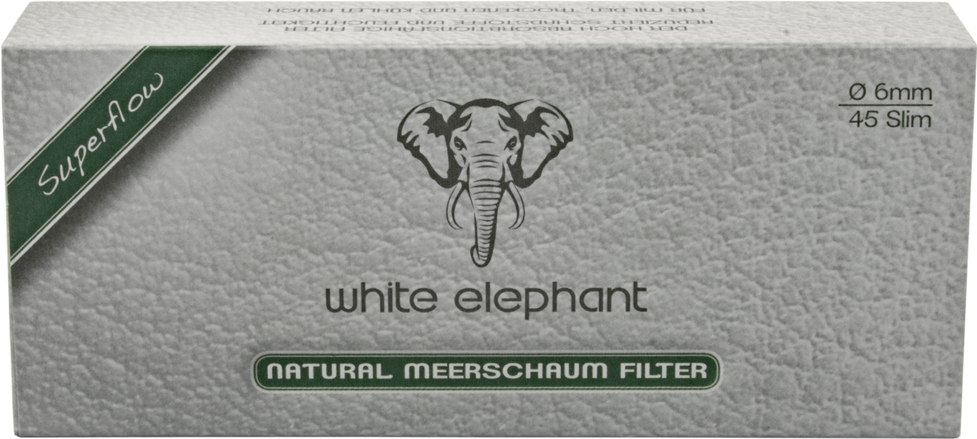 15 Schachteln à 45 Filter Pfeifenfilter White Elephant Natural Meerschaum Filter 6 mm SW324-111112