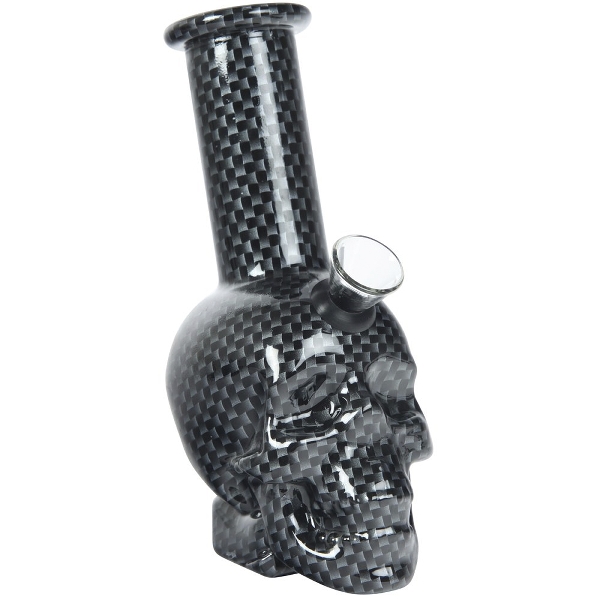 Bong Glas Skull black 14,5 cm hoch 53628