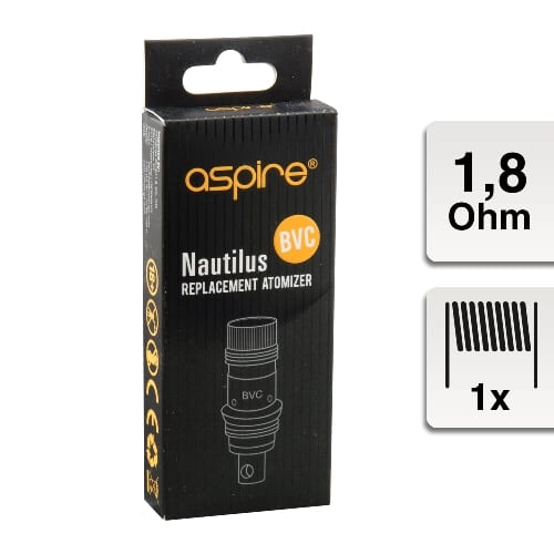 E-Clearomizercoil ASPIRE Nautilus 1,8 Ohm 5 Stueck 90151
